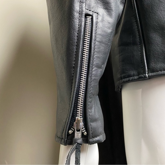 Brando - Mens Motorcycle Biker Leather Jacket, Size 40 - Picture 9 of 13